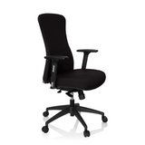 Sedia da ufficio professionale OFFICE XT PRO nera con braccioli e base a cinque ruote di hjh OFFICE – vista a 360° (vista frontale a tre quarti 60°)