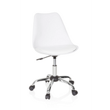 Sedia Home Office FANCY PRO bianca con base a stella e cinque rotelle di hjh OFFICE – vista a 360° (vista frontale 20°)
