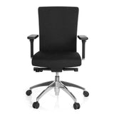 Sedia da ufficio professionale ASTRA BASE nera con braccioli e base a cinque ruote di hjh OFFICE – vista a 360° (vista frontale 0°)