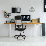 Sedia Home Office NEKEO nera con schienale in rete e braccioli di hjh OFFICE
