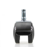 Singola rotella per sedia 5x ROLO LUX 11mm/50mm in nero e argento per pavimenti duri di hjh OFFICE