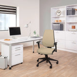 Sedia da ufficio professionale PRO-TEC 500 beige con braccioli regolabili e base a stella con ruote di hjh OFFICE