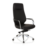 Poltrona professionale VELVET nera con braccioli e base a cinque ruote di hjh OFFICE – vista a 360° (vista frontale a tre quarti 40°)