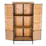 Vano aperto con due ripiani della cassettiera CONTINENTO HIGH in legno chiaro di hjh LIVING