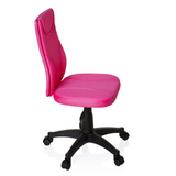 Sedia girevole per bambini KIDDY BASE rosa con schienale in rete e base nera a cinque ruote di hjh OFFICE – vista a 360° (profilo laterale 80°)