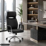 Poltrona professionale VELVET ECO nera con struttura cromata e ruote per moquette di hjh OFFICE