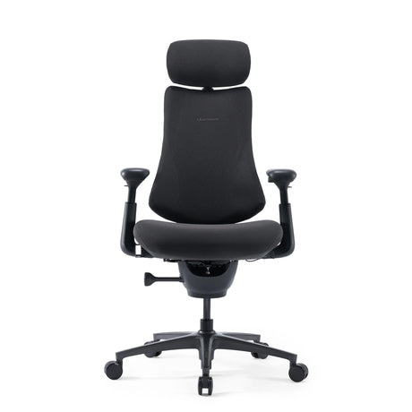High-End-Bürostuhl LiberNovo Omni Pro in Dunkelgrau mit Kopfstütze und verstellbaren Armlehnen von Libernovo