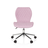 Sedia girevole per bambini JOY II rosa con effetto trapuntato e base a cinque ruote di hjh OFFICE – vista a 360° (vista frontale 0°)