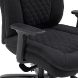 Bracciolo e imbottitura in tessuto trapuntato della sedia girevole XXL Pullmann Gen2 in nero di hjh OFFICE