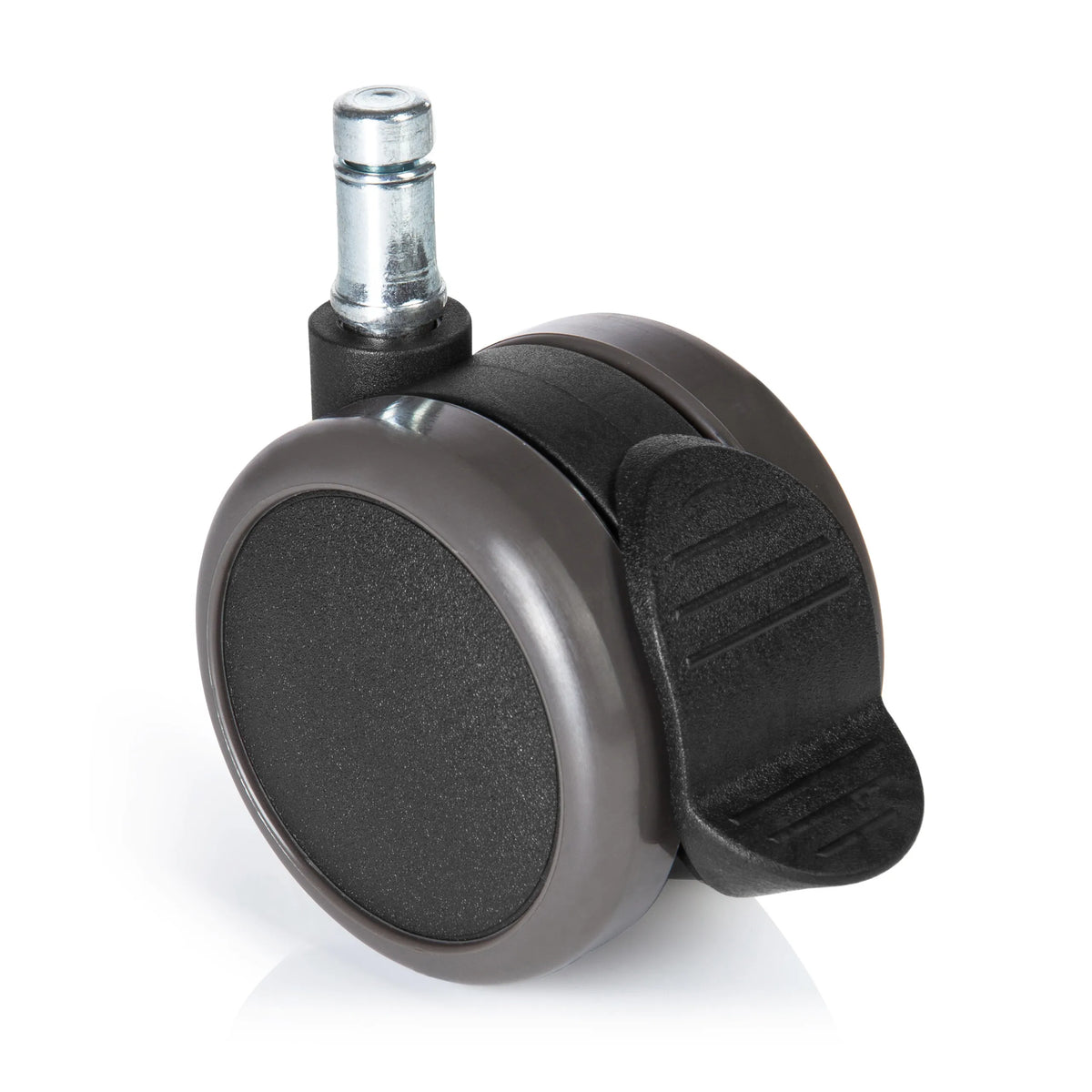 Rotelle per Sedia 5x ROLO STOP 11mm/65mm nere per pavimenti duri con freno di bloccaggio di hjh OFFICE – vista a 360° (vista frontale 0°)