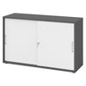 Schiebetürenschrank BETA S 1752S in Graphit und Weiß mit Metallgriffen von hjh OFFICE PRO