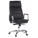 Schwarzer Profi-Chefsessel VILLA 20 mit gestepptem Bezug und verchromten Armlehnen von hjh OFFICE
