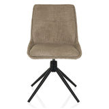 Sedia imbottita beige TARVISO I con base a quattro razze nera di hjh LIVING – vista a 360° (vista frontale 0°)