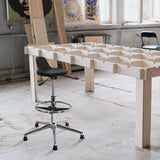 Sgabello girevole TOP WORK 03 I nero con base cromata e pistone a gas di hjh OFFICE