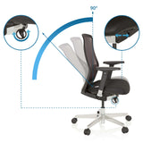 Schienale regolabile con angolo di inclinazione di 90 gradi della High-end Sedia da ufficio FOUNTAINE di hjh OFFICE