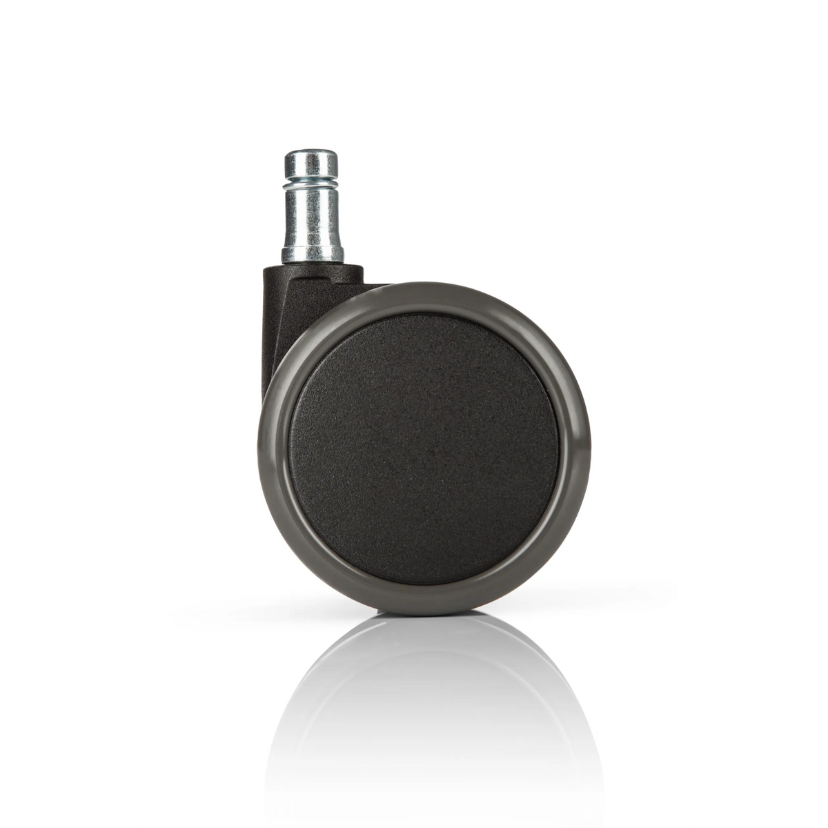 Rotelle per Sedia 5x ROLO 11mm/65mm nere per pavimenti duri con perno in metallo di hjh OFFICE – vista a 360° (vista posteriore 180°)
