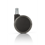 Rotelle per Sedia 5x ROLO 11mm/65mm nere per pavimenti duri con perno in metallo di hjh OFFICE – vista a 360° (vista posteriore 180°)