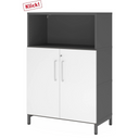FlexWall | Altezza 3 raccoglitori | ante + unità | con telaio di base 