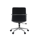 Vista posteriore della Sedia Home Office Rovento in nero con struttura cromata di hjh OFFICE