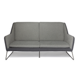 Sofà lounge LAGUN grigio chiaro con accenti grigio scuro e sottili piedi in metallo di hjh OFFICE – vista a 360° (vista frontale 0°)