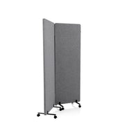 Zwei dunkelgraue Trennwände FLEXMIUT mit Rollenfüßen als Set von hjh OFFICE
