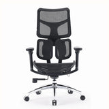 Sedia da ufficio professionale S100-M301 nera con schienale in rete e base cromata di Sihoo