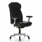 Poltrona professionale EMBASSY 200 nera con braccioli e base a cinque ruote di hjh OFFICE – vista a 360° (vista frontale a tre quarti 40°)