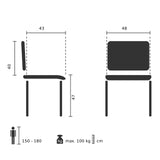 Disegno tecnico della Sedia a conchiglia SCANDI P con un'altezza della seduta di 47 cm di hjh OFFICE