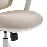 Seduta imbottita in tessuto beige della Sedia da ufficio professionale ERGOMY W con struttura bianca di MyBuero