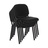 Set di quattro sedie a quattro gambe impilabili XT 600 in nero con struttura nera di hjh OFFICE