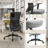 Sedia Home Office Sedito in nero-grigio con braccioli regolabili e pistone a gas di hjh OFFICE