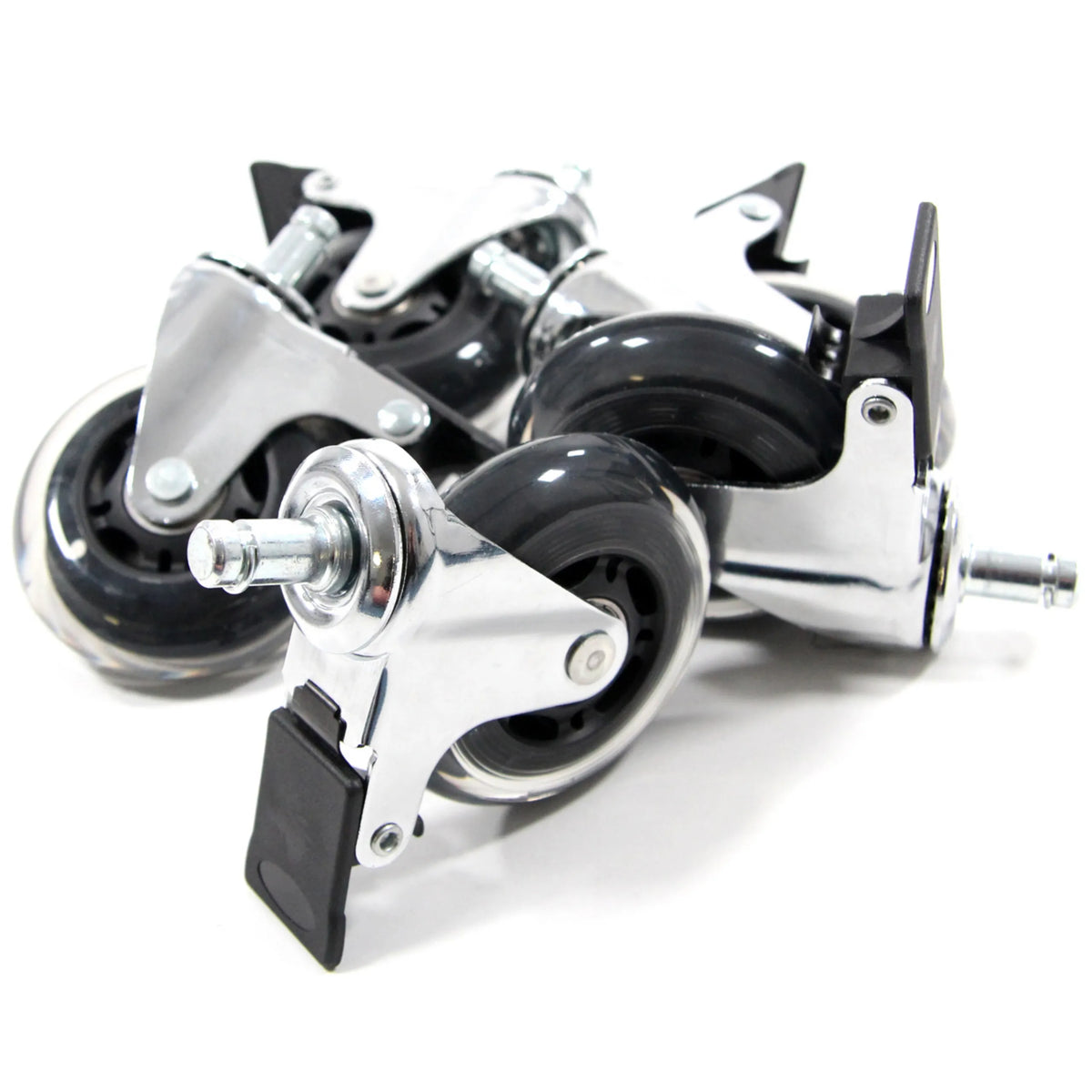 Rotelle per Sedia 5x ROLO SKATE CT 11mm/75mm con freni a blocco in argento per pavimenti duri di hjh OFFICE