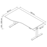 Disegno tecnico della scrivania XDSM 18 S di 180 × 80 cm di hjh OFFICE PRO
