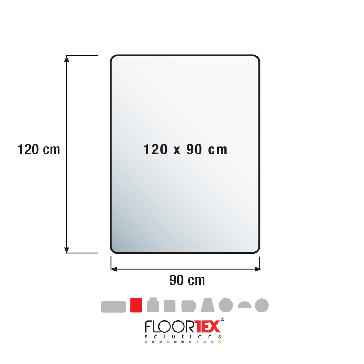 Disegno tecnico del Tappetino ULTIMAT II di 120 x 90 cm di Floortex