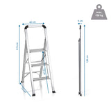 Disegno dimensionale della Scala richiudibile SOLID V con un'altezza di 119 cm e una larghezza di 42 cm di hjh OFFICE