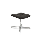 Sgabello imbottito nero SARANTO con seduta quadrata e base a stella in metallo di hjh OFFICE – vista a 360° (vista frontale a tre quarti 40°)
