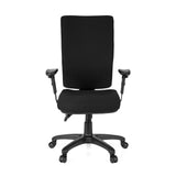 Sedia da ufficio professionale ZENIT HIGH nera con braccioli e base a cinque ruote di hjh OFFICE – vista a 360° (vista frontale 0°)