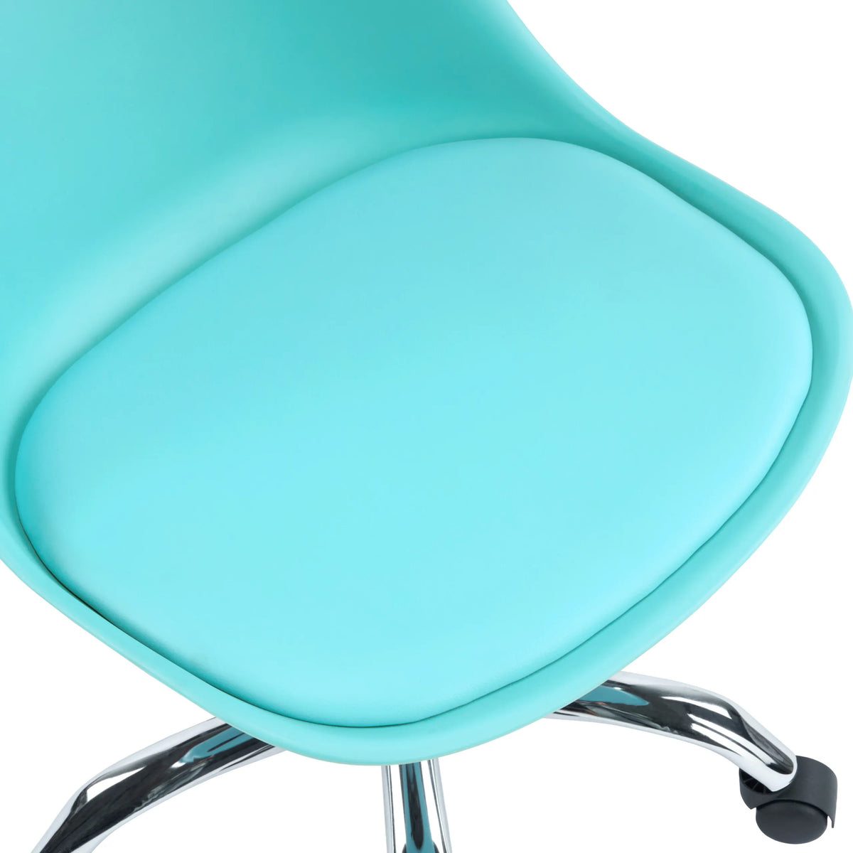 Seduta turchese della Sedia Home Office FANCY PRO con base in metallo lucido di hjh OFFICE