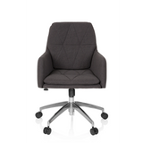 Sedia Home Office SHAKE 350 grigio scuro con motivo trapuntato e base a cinque ruote di hjh OFFICE – vista a 360° (vista frontale 0°)