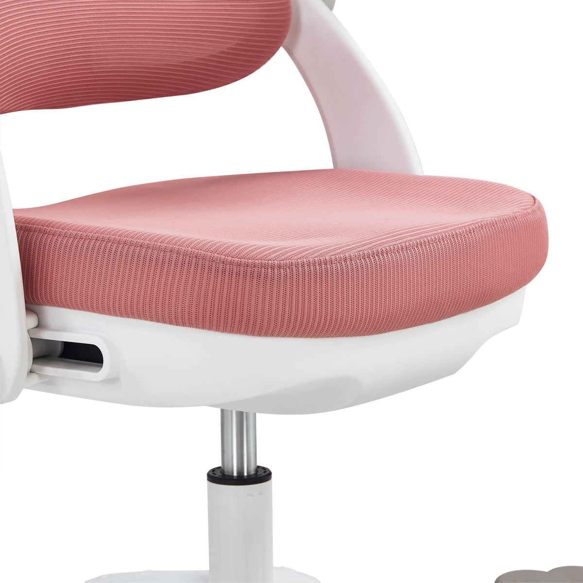 Seduta imbottita rosa della sedia girevole per bambini Kiddy Smart Step con struttura bianca di hjh OFFICE
