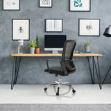Sedia Home Office STAR-TEC S in nero con schienale in rete e rotelle di hjh OFFICE