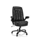 Sedia girevole XXL INSTRUCTOR III nera in ecopelle con base a stella e cinque ruote di hjh OFFICE – vista a 360° (vista frontale 20°)