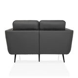 Vista posteriore del Sofà lounge VINTALUX grigio con gambe nere di hjh LIVING