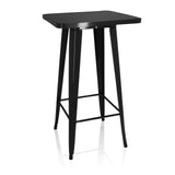Tavolo da bar nero VANTAGGIO HIGH T con piano quadrato e due traverse di hjh OFFICE – vista a 360° (vista frontale 20°)