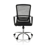 Sedia Home Office STAR-TEC S nera con schienale in rete e base a cinque ruote di hjh OFFICE – vista a 360° (vista frontale 0°)
