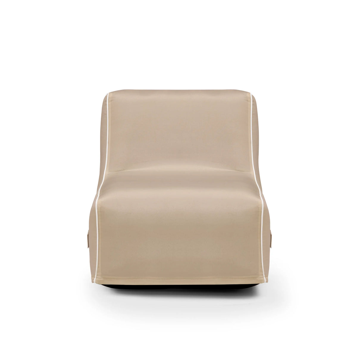 Divano Gonfiabile Sitzolo Air beige con superficie liscia e cuciture decorative bianche di hjh LIVING – vista a 360° (vista frontale 0°)