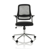 Sedia Home Office MIKO B ECO nera con schienale in rete e base a cinque ruote di hjh OFFICE – vista a 360° (vista frontale 0°)