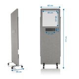 Disegno tecnico della Parete divisoria FLEXMIUT WB con un'altezza di 177 cm e larghezza di 60 cm di hjh OFFICE
