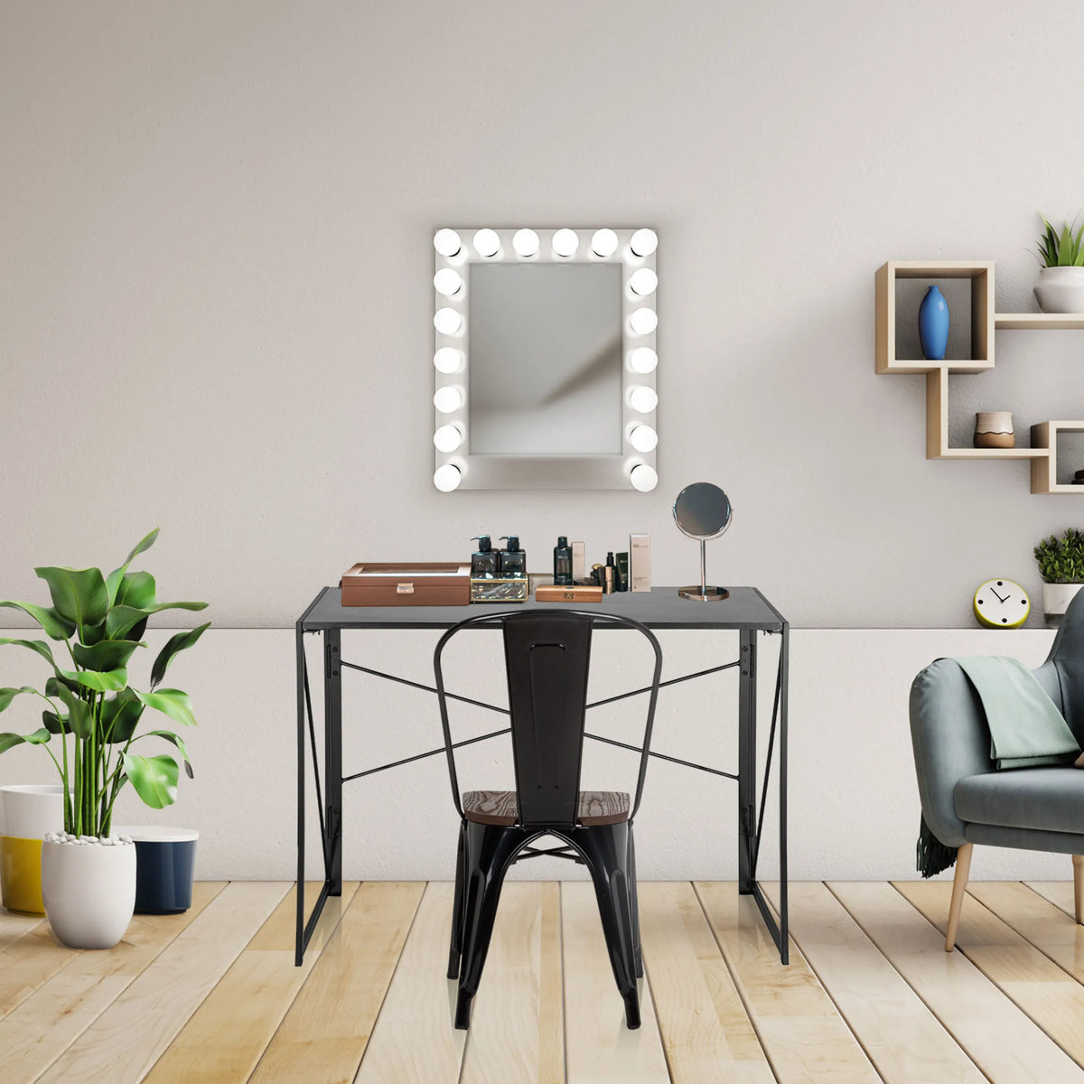 Scrivania pieghevole EASY UP MULTI in nero con dimensioni di 100 x 50 cm di hjh OFFICE