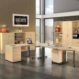Scrivania regolabile in altezza MEGA 16 G in acero e grafite con contenitore integrato di hjh OFFICE PRO